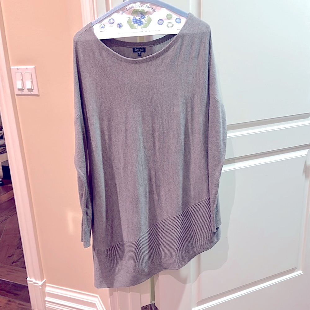 Splendid Asymmetrical Sweater In Heather Gray Size Medium